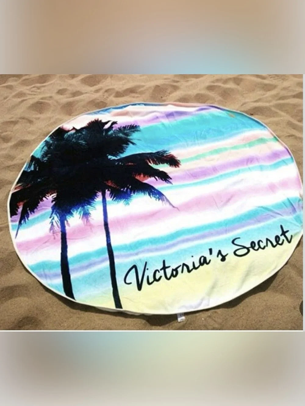 Victoria's Secret Round Tropical Print Beach Towel - New